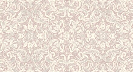 Decorative seamless flower lace motif, perfect for packaging, posters, and fashion textile prints.