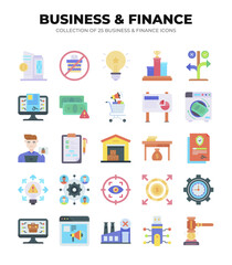 Collection of 25 Business and Finance Icons