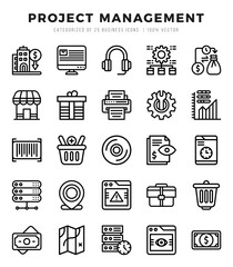 Project Management icons Pack. Lineal icons set. Project Management collection set.