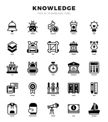 Set of Lineal Filled Knowledge Icons. Lineal Filled art icon. Vector illustration