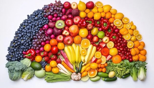 Colorful rainbow of fresh fruits and vegetables (1)