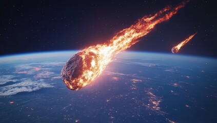 Fiery meteoroids approach Earth