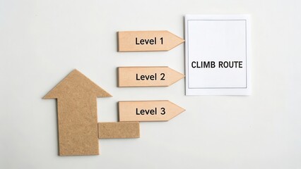 Directional Signage for Climbing Route with Levels Indicated