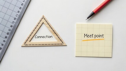 Creative Tools Representing Connection and Meeting Point Concept