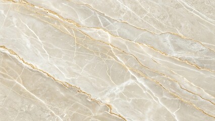 Naklejka premium Elegant light marble surface featuring subtle veins and golden accents suitable for interior design