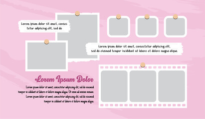 Pictures or photos frame collage layout abstract photo frames and digital photo wall template