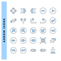 25 Arrows Two Color icon pack. vector illustration.