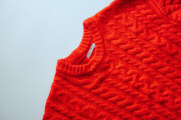 A red sweater on white background 