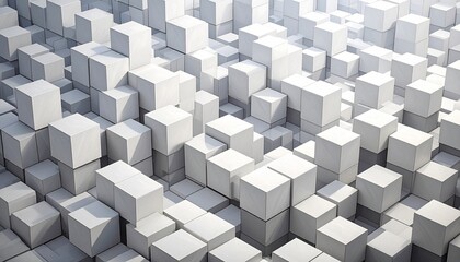 Fototapeta premium Geometric Abstract Composition of Cubes Creating Depth and Shadows in a Modern Style