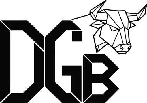 Geometric bull head logo with dgb text