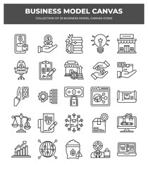 Business Model Canvas: 25 Essential Icons for Strategic Planning