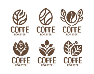 Obraz premium 6 Coffee Roastery Logo Set Professional Specialty Coffee Branding Collection
