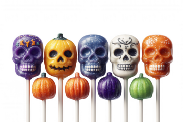 Halloween lollipop skull pumpkin candy colorful spooky festive sweet treat