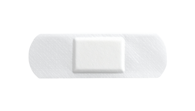 Adhesive bandage, medical bandage, protective plaster strip designed for quick wound care, sterile covering that helps healing, simple first aid solution, isolated on clean white background, healthcar