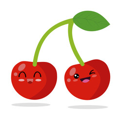 this is a vector image of a cherry fruit