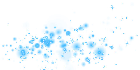Blue bokeh overlay with soft glowing circles and sparkling stars on a white background, creating a dreamy and ethereal atmosphere for design projects and creative applications