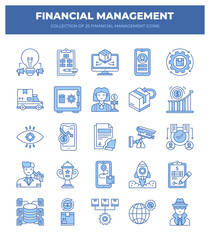 Financial Management Icons. A Collection of 25 Essential Business Icons