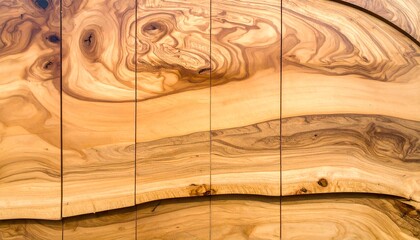 Intricate wood grain patterns, warm tones, sculpted edges