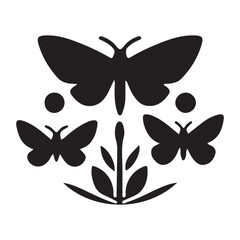 Moths vector illustration on a white background.Simple design,perfect for various uses