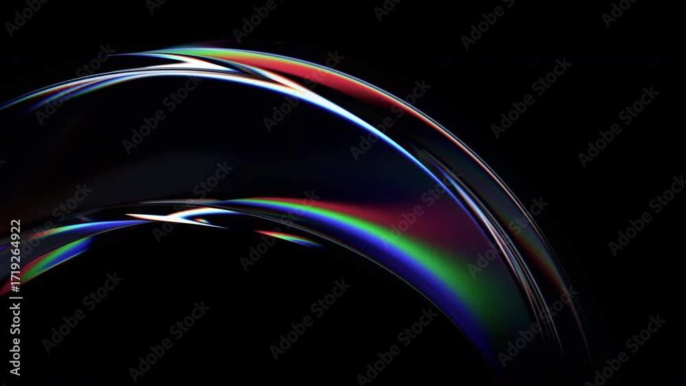 Wall mural abstract animation, background with color refraction effect, 4k seamless loop video, 3d render