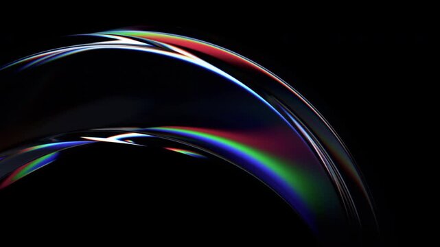 Abstract animation, background with color refraction effect, 4k seamless loop video, 3d render