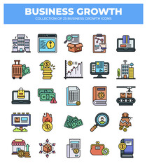 Collection of 25 Business Growth Icons: Boost Your Business Visuals
