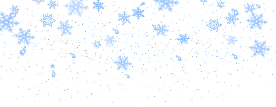 Blue snowflakes overlay on a soft white background, creating a winter wonderland effect, ideal for seasonal designs and festive themes, enhancing visual storytelling in digital projects - Powered by Adobe
