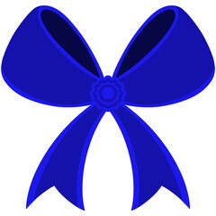 blue bow with ribbon