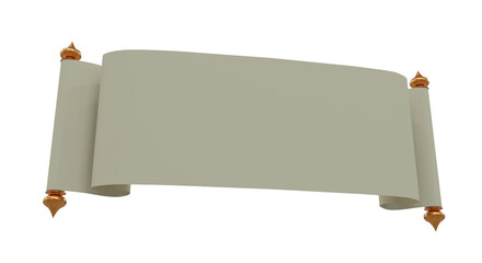 rouleau de parchemin pour message dans un thème ancien ou antique - rendu 3D sur fond transparent