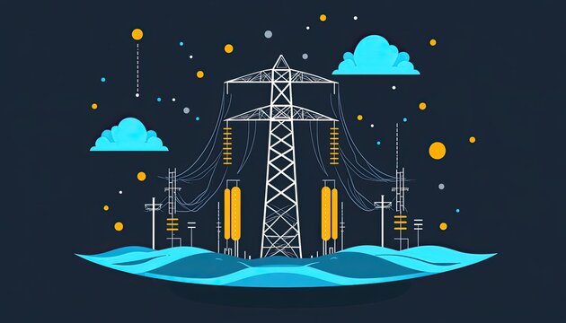 Power transmission tower, abstract design