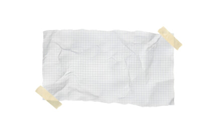 Transparent PNG available
White grid notepaper journal sticker. A blank sheet of checkered paper. Real notepad with grid line isolated