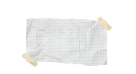 Transparent PNG available
White grid notepaper journal sticker. A blank sheet of checkered paper. Real notepad with grid line isolated