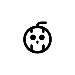 Whimsical Pumpkin Skull Icon for Spooky Season Design