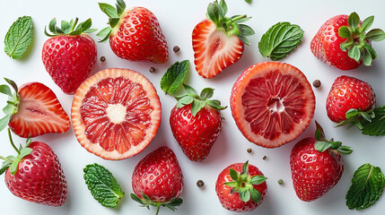 Fresh, ripe strawberries glisten with natural sweetness, showcasing their vibrant red color, juicy texture, and inviting flavor, symbolizing health, freshness, and the simple joys of nature’s most bel