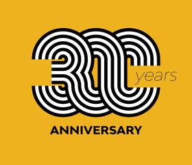 Vector design template for the 300th anniversary retro celebration.