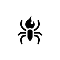 Burning Spider Glyph Icon A Symbol of Destructive