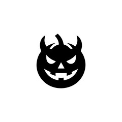 Devilish Pumpkin Vector Graphic for Spooky Halloween Decoration