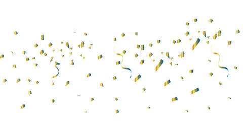 Celebratory confetti and  streamers on a white background for celebration  creating a festive atmosphere image