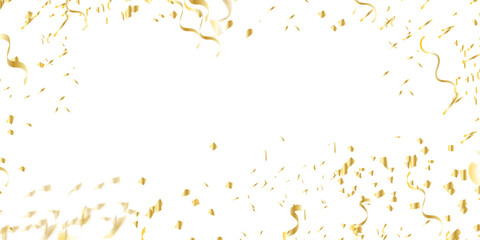 Abstract Scattered yellow confetti Golden Curves Lines creating a festive and celebratory atmosphere visually appealing White Background.	