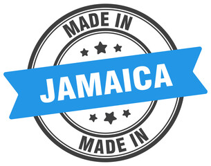 Made in Jamaica round sign. Made in Jamaica stamp.