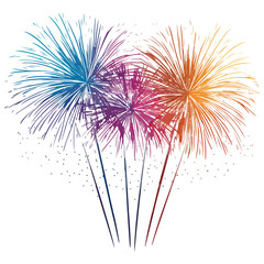 Naklejka premium fireworks, asian new year, festival, vector, transparent background, celebration, night, sky, pyrotechnics, celebrate, new year, light, colorful, firework, explosion, pattern