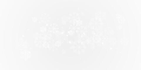 Realistic snowflake snowfall PNG overlay, frosty winter snow effect with transparent shine for Christmas and holiday design.