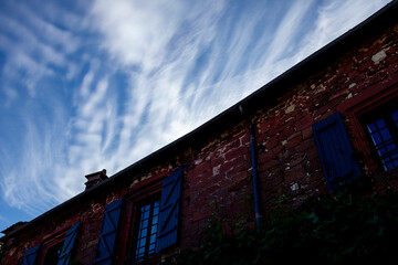 old building with blue sky