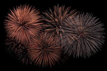 Obraz premium Colorful fireworks light up the night sky during a festive celebration