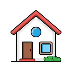 Cute house with red roof for real estate