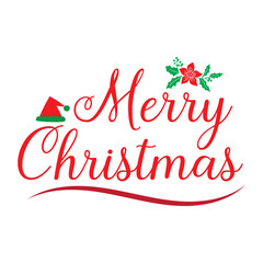 Typography of Merry Christmas text Lettering design card template. Lettering of Merry Chrismas calligraphy Hand drawn. Holiday Greeting Gift Poster. vector illustration