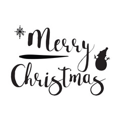 Typography of Merry Christmas text Lettering design card template. Lettering of Merry Chrismas calligraphy Hand drawn. Holiday Greeting Gift Poster. vector illustration