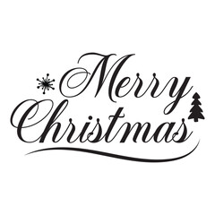 Typography of Merry Christmas text Lettering design card template. Lettering of Merry Chrismas calligraphy Hand drawn. Holiday Greeting Gift Poster. vector illustration