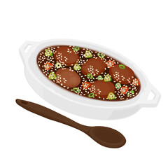 Vector Illustration Logo Clipart Korean Marinated eggs with Soy sauce and Sesame Seeds or Mayak Gyeran