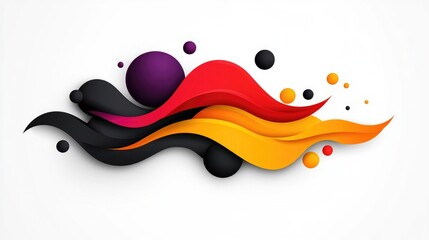 Professional creative agency branding with dynamic, abstract vector shapes on a perfectly white background